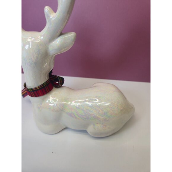 Vintage Brinns Ceramic Deer Figure Iridescent finish Collectible Christmas decor - Picture 7 of 11
